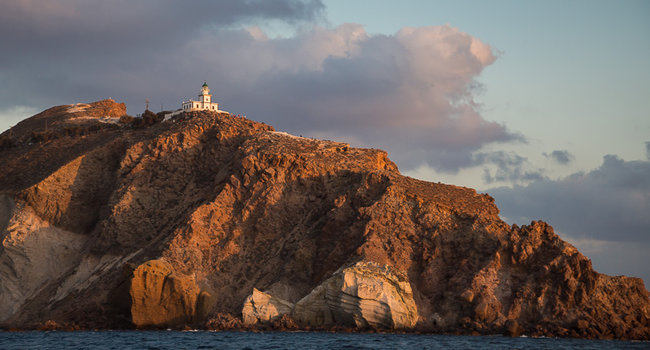 Faros lighthouse, Santorini (from the sea)